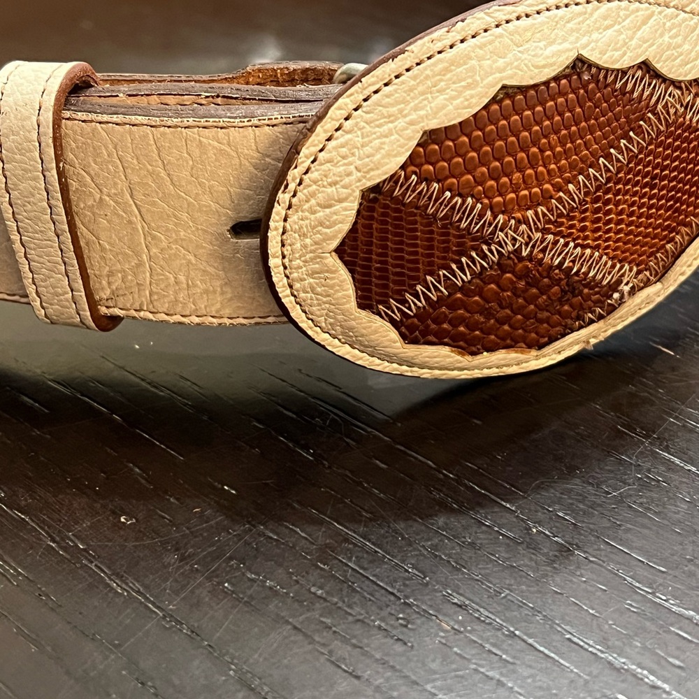 Vintage Nocona Genuine Lizard Belt sz 30 - Picture 9 of 9